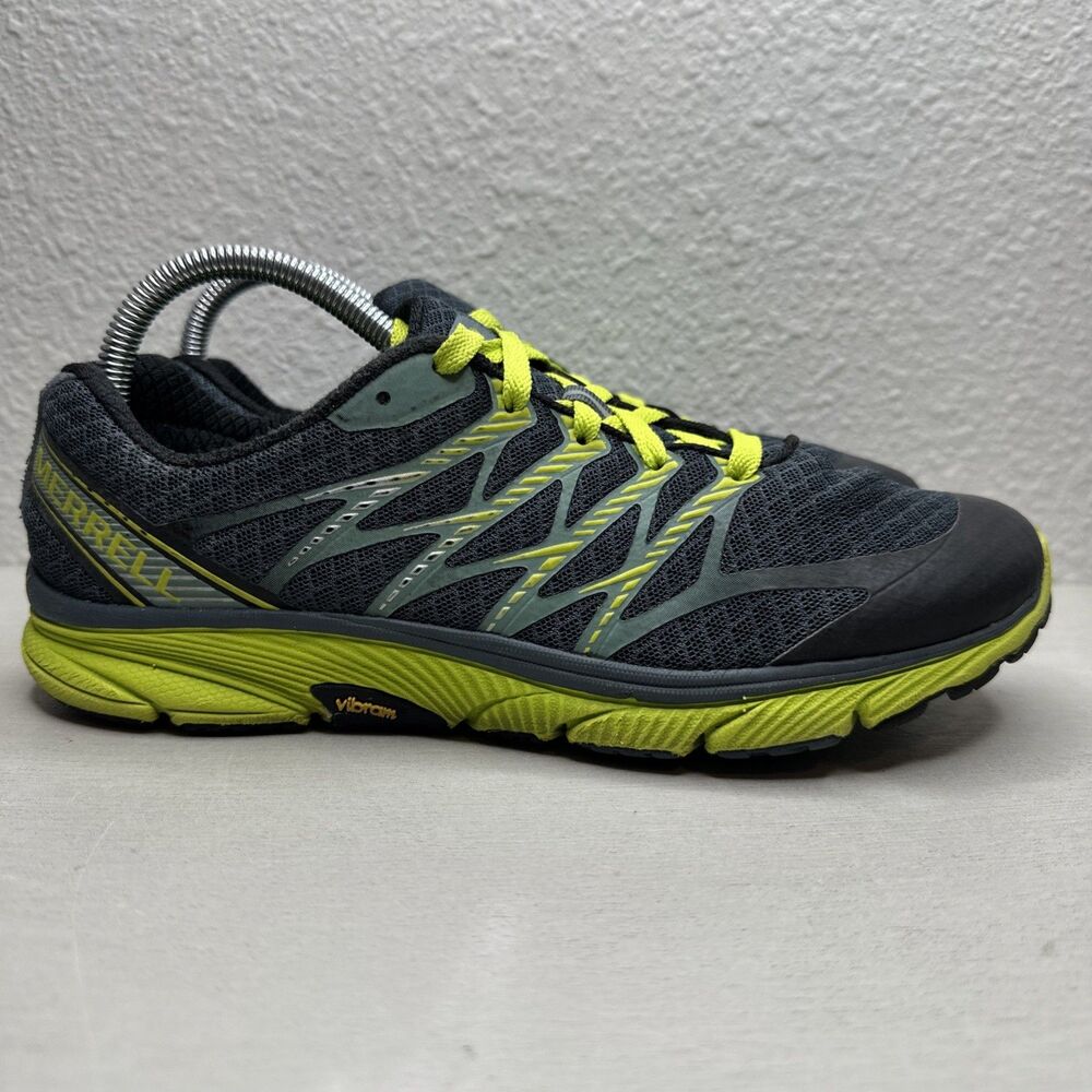 Merrell Mens Bare Access 3 Running Trail Shoes Size8 Castle Rock/Lime